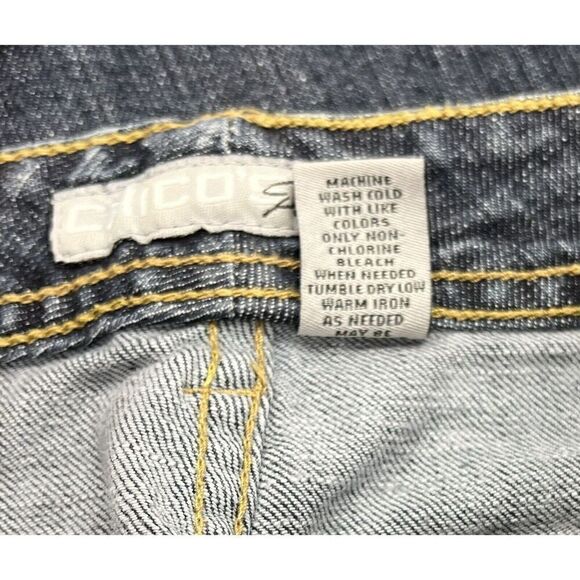 Chico's Women's Platinum Denim Quartz Jeans Blue Size 0 Short Straight Leg - Picture 15 of 16